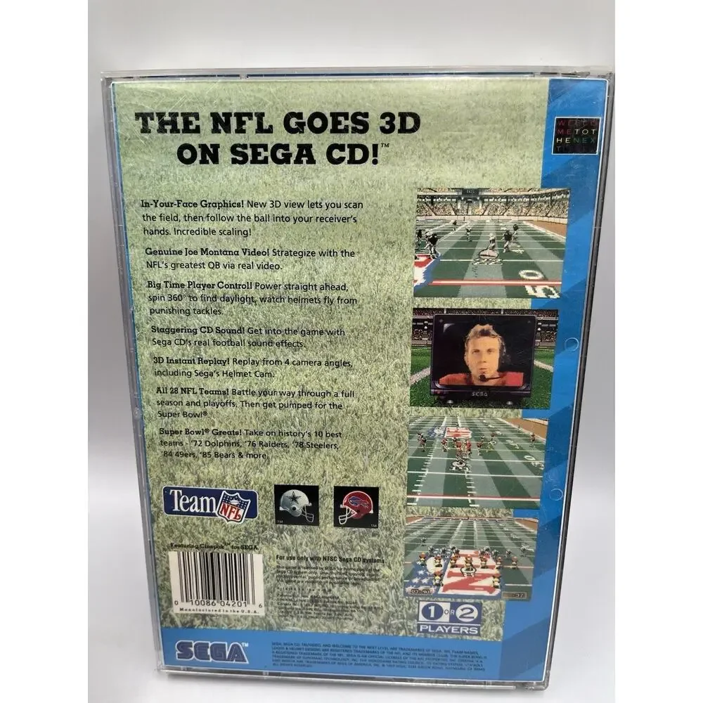 Joe Montana's NFL Football (Sega CD, 1993) Complete In Box